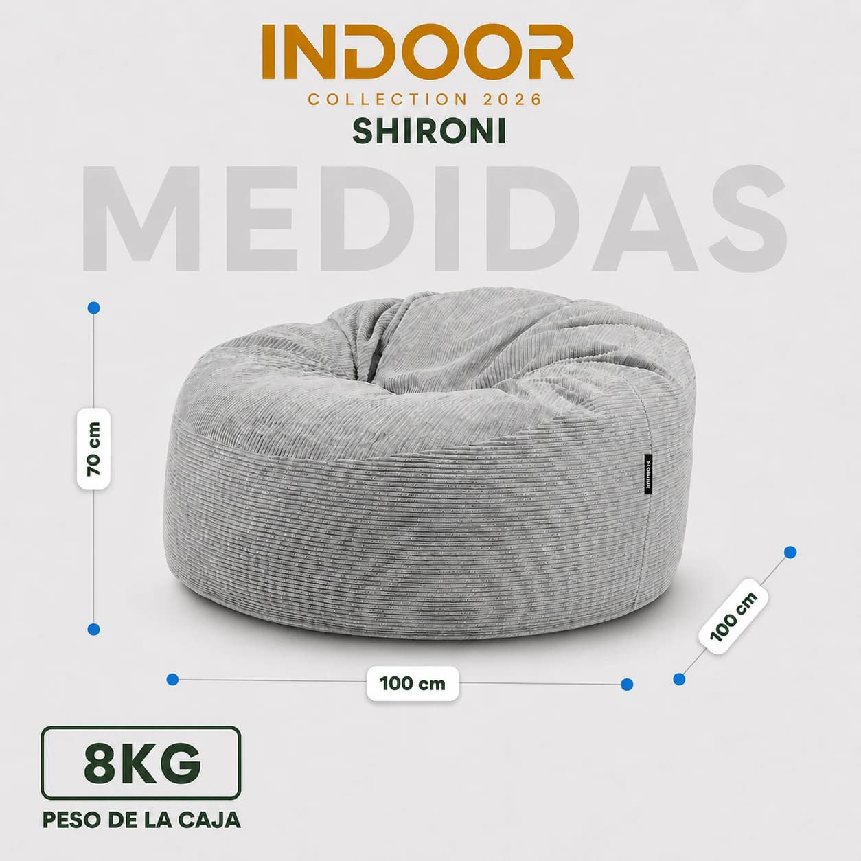 Puff SHIRONI IMOOSHI Gris Claro, foto 2