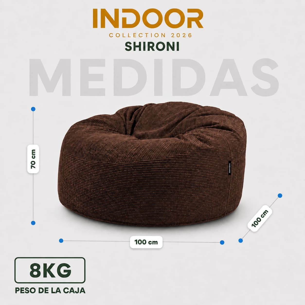 Puff SHIRONI IMOOSHI Marrón, foto 2