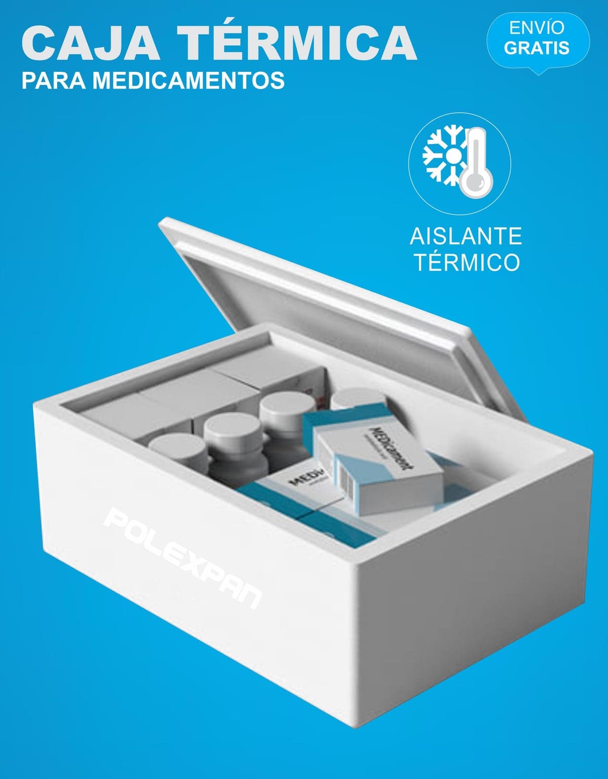 Caja térmica POLEXPAN para medicamentos: aislante térmico.